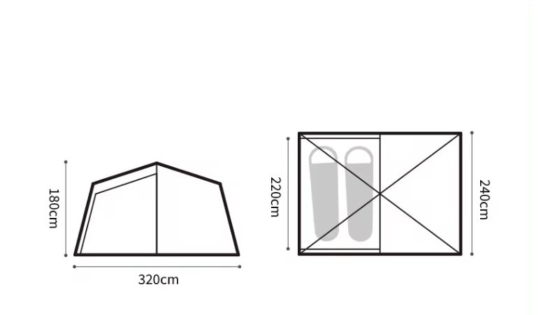 Палатка Naturehike Dune 7.6, 2-местная, коричневая