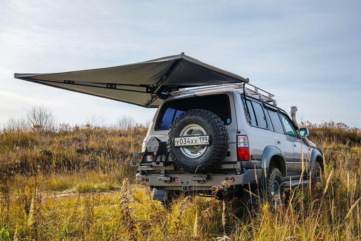 Маркиза автомобильная РИФ безопорная, веерная 2,3х2 м (левая)