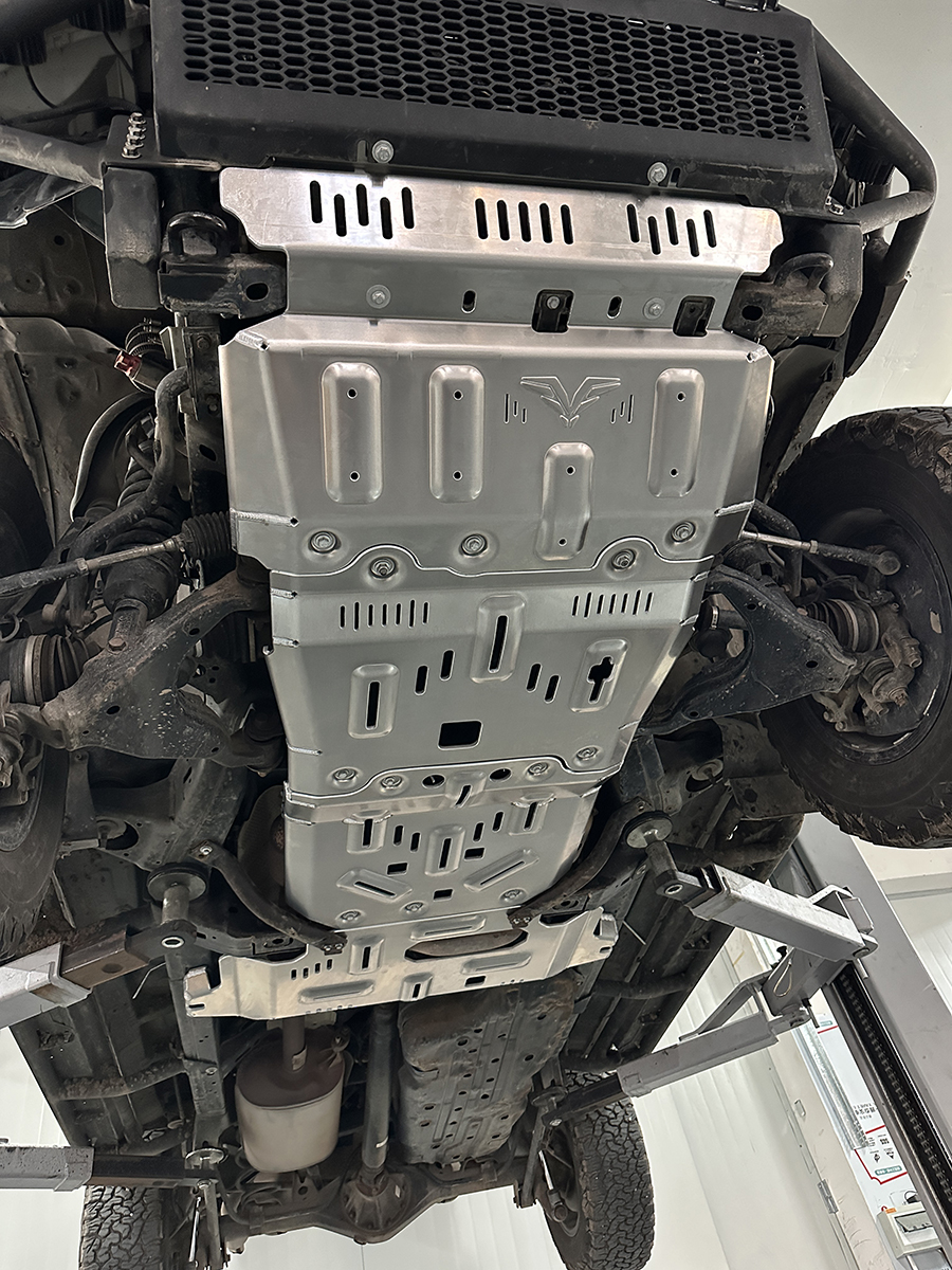 Защита Falcon радиатора, картера, РК, КПП для Toyota Land Cruiser Prado 120 (4.0), алюминий, 8 мм