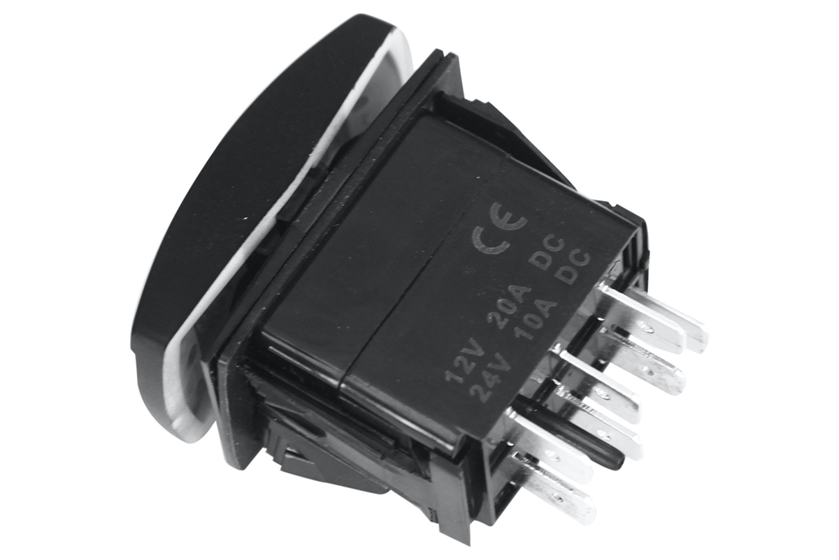 Переключатель ВКЛ/ВЫКЛ/ВКЛ, синий, ДВЕ ЛИНИИ