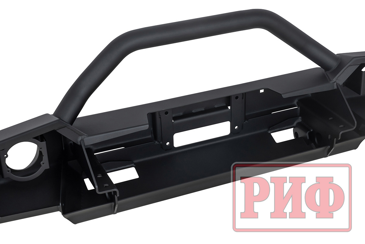 Бампер РИФ силовой передний для ГАЗ Соболь NN 4x4 под штатные фары, с центральной защитной дугой, стандарт