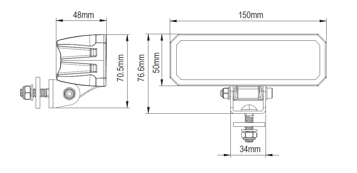 Фара рабочего света BRTLED 8 диодов, 24 W (к-т 2 шт.)