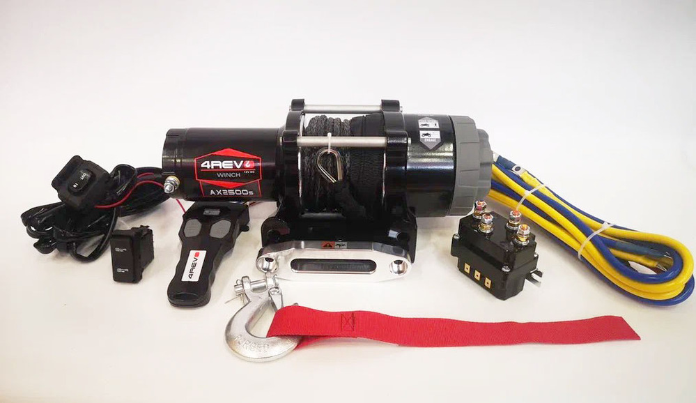 Лебедка для квадроцикла / снегохода 4REVO AX-2500S (Синтетический трос)