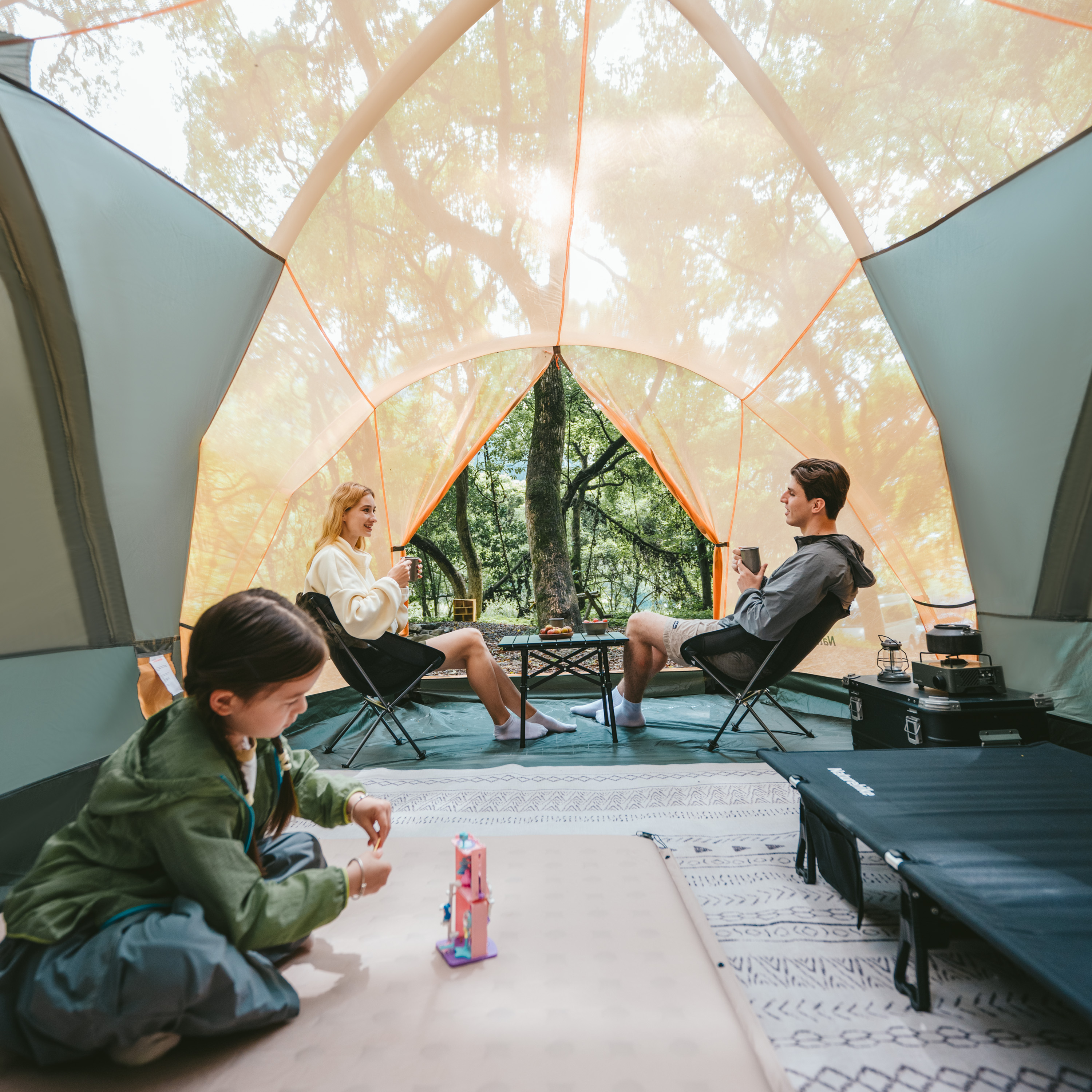 Палатка Naturehike KOTA 4, 8-местная, алюминиевый каркас, темно-зеленая