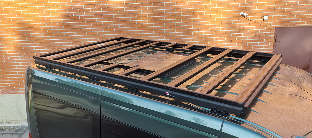 Багажник экспедиционный (платформа) алюминиевый РИФ 1600x2650 мм для ГАЗ Соболь NN Минивэн с вставкой RIF208-16572 (2 места)