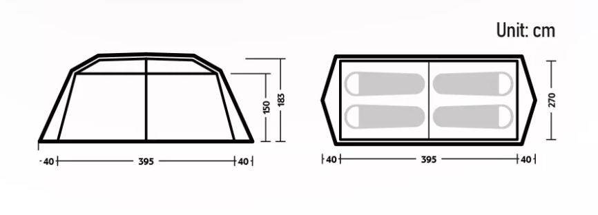 Палатка Naturehike Village 13 автоматическая 5-8-местная, коричневая BlackOut