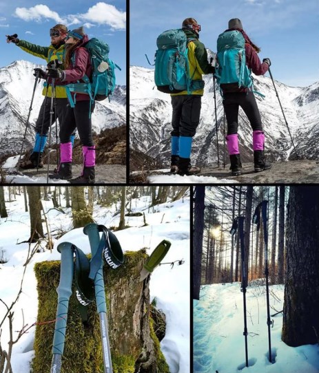 Палки треккинговые, алюминиевые, ST03, серые, для ходьбы (2 шт.)