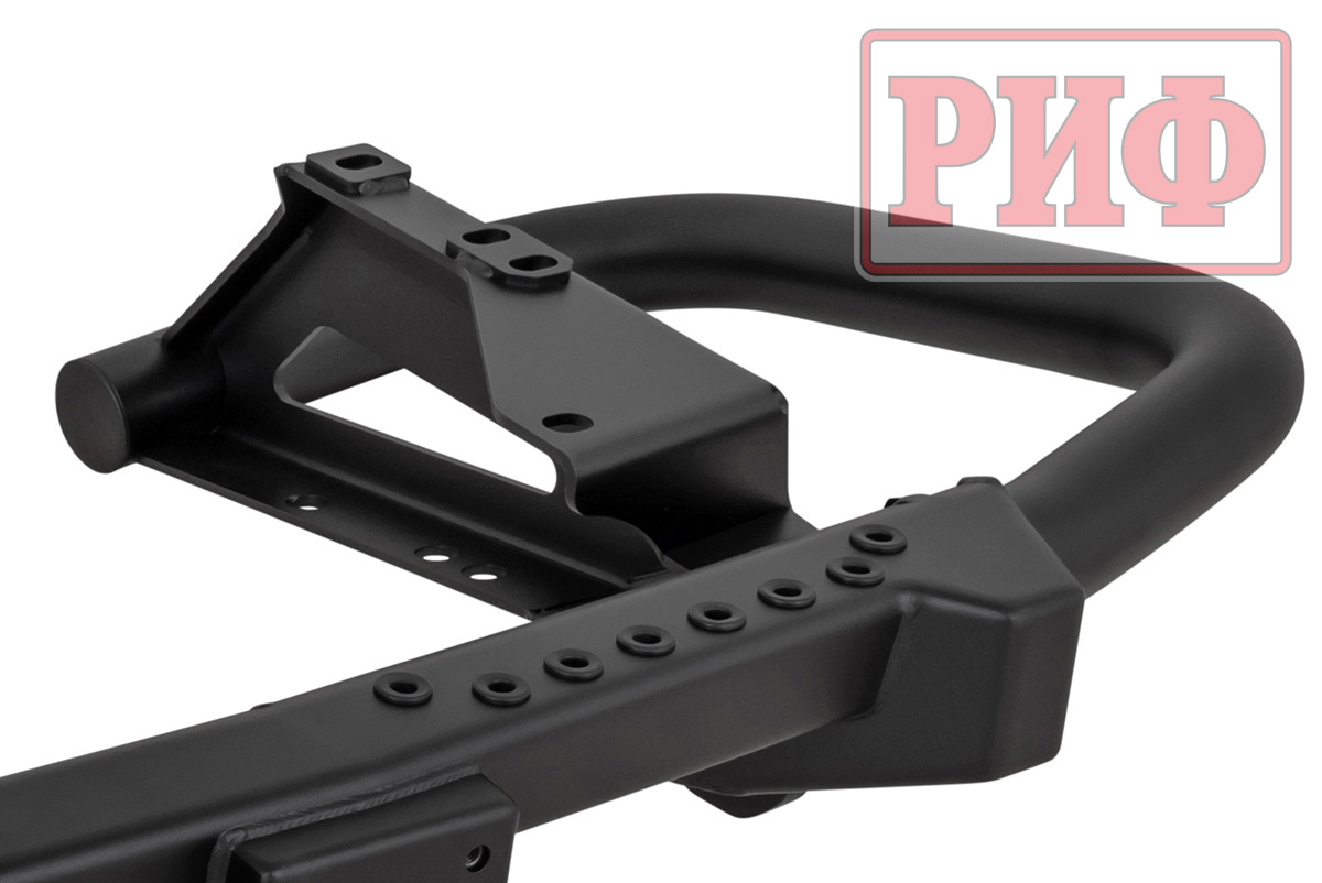 Бампер РИФ силовой задний Toyota Land Cruiser 200 2007-2015 c квадратом под фаркоп и калиткой, стандарт