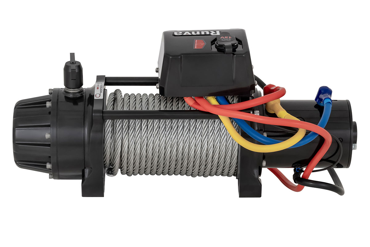 Лебёдка автомобильная электрическая 12V Runva EWB9500S 4350 кг влагозащищенная, стальной трос