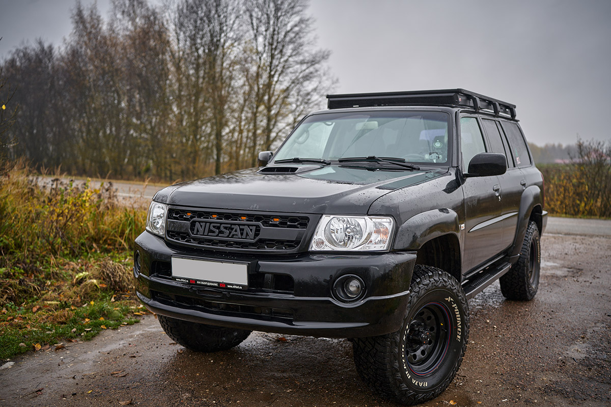Багажник экспедиционный (платформа) алюминиевый РИФ 1250x2080 мм для Nissan Patrol Y61 2004+ (с крепежом)