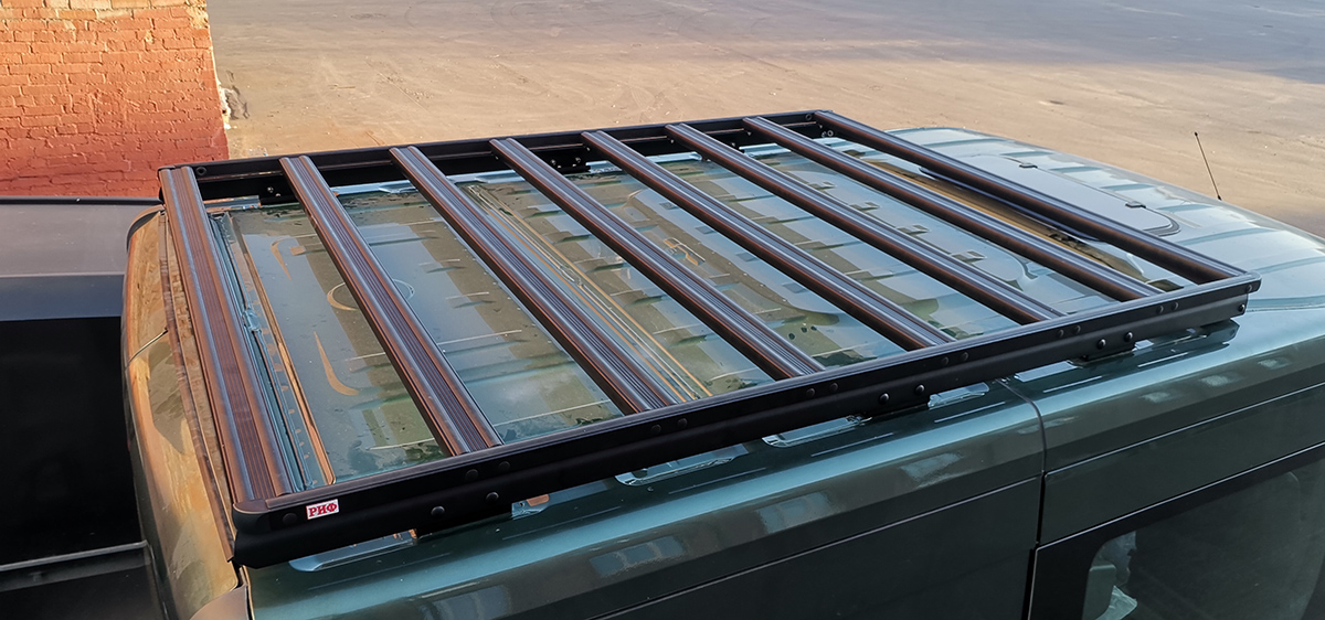 Багажник экспедиционный (платформа) алюминиевый РИФ 1600x2080 мм для ГАЗ Соболь NN