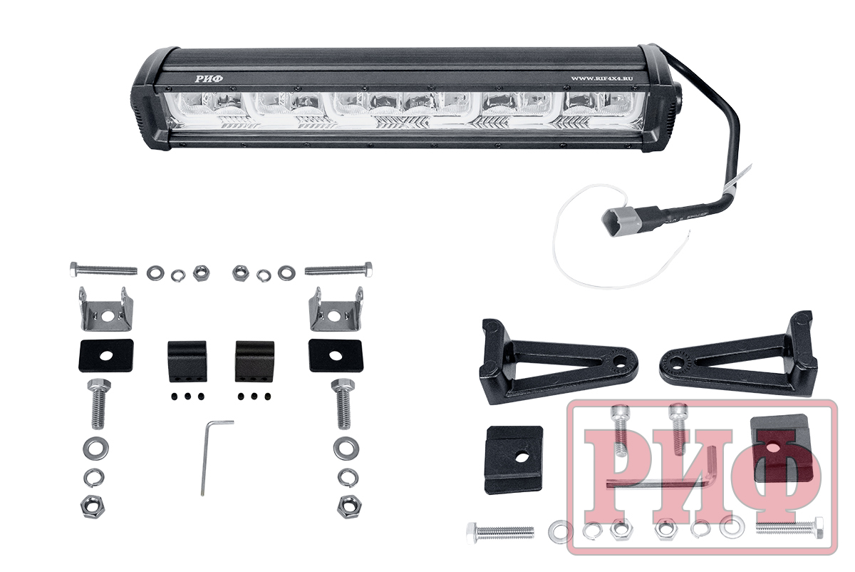 Светодиодная фара водительского света РИФ с ДХО 434 мм 96W