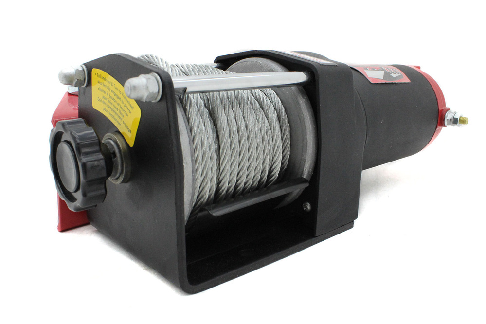 Лебедка для квадроцикла 12В 2000 lbs (907 кг) 2 кВт (усиленный корпус, стальной трос)