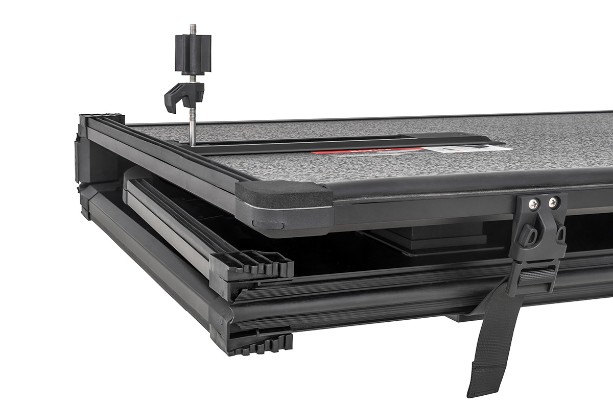 Крышка кузова РИФ для Volkswagen Amarok 2023+, трёхсекционная 1540х1600/1560 мм, алюминиевая, черная