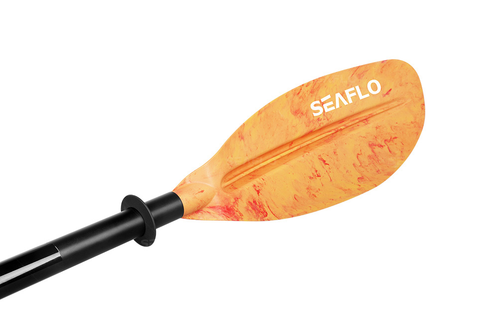 Весло SEAFLO для каяка (байдарки, пакрафта) телескопическое 220-230 мм, оранжевое.