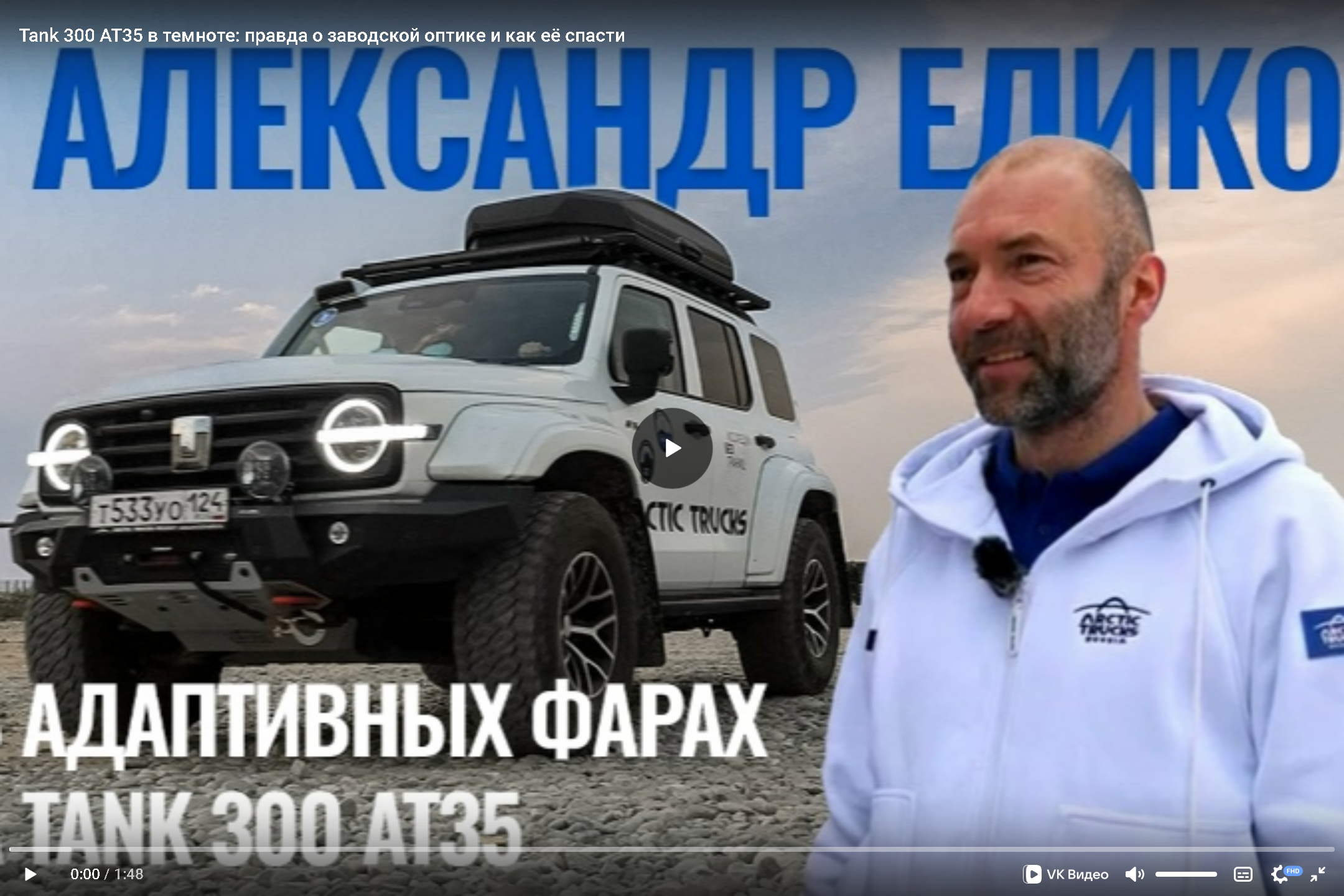 Комплект светодиодных фар для а/м TANK 300 с кольцевым ДХО в стиле Бронко, динамическим приветствием в ДХО