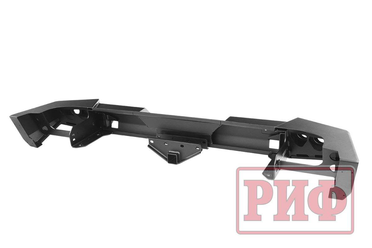 Бампер РИФ задний Jeep Wrangler JK 2006+ с квадратом под фаркоп и фонарями, стандарт