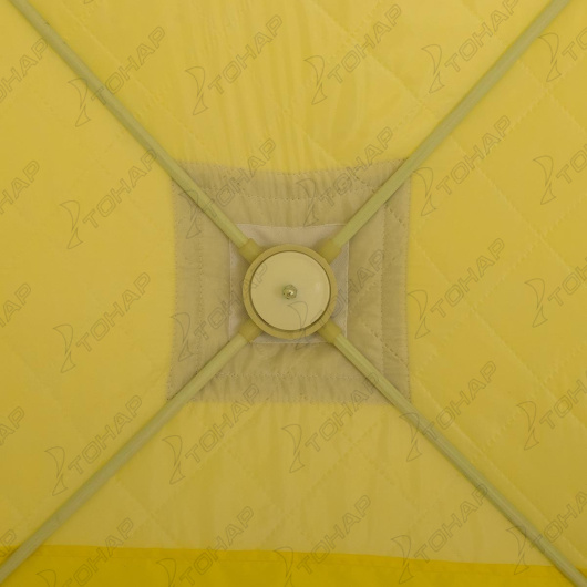 Палатка зимняя HELIOS Куб Premium 1,8х1,8, утепленная, желтый/серый