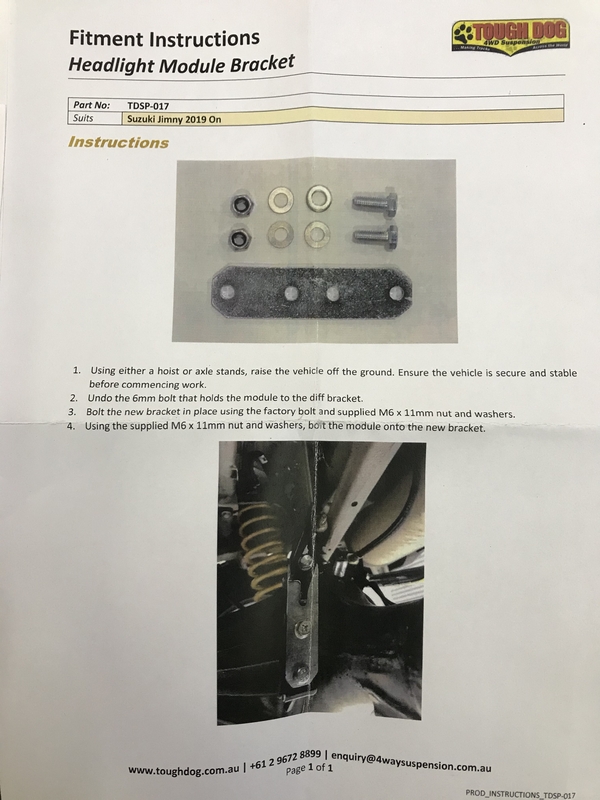 Кронштейн корректора фар Tough Dog Suzuki Jimny 2019- (Headlight Module Bracket)