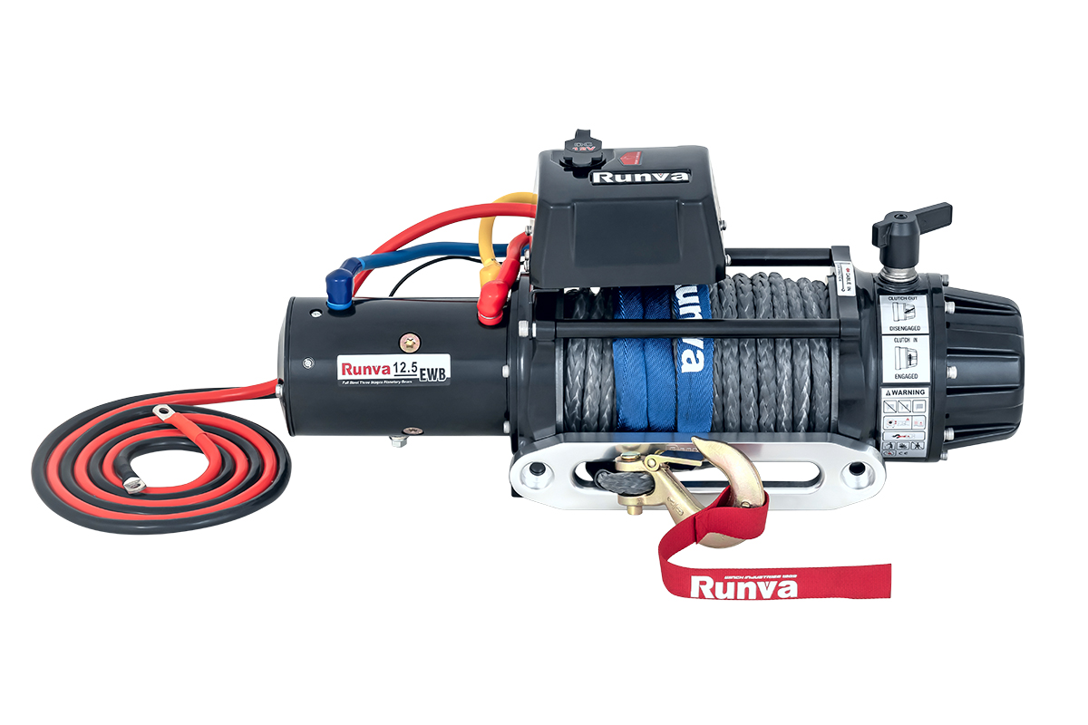 Лебёдка автомобильная электрическая 12V Runva EWB12500SSR 5670 кг (влагозащищенная) синтетический трос