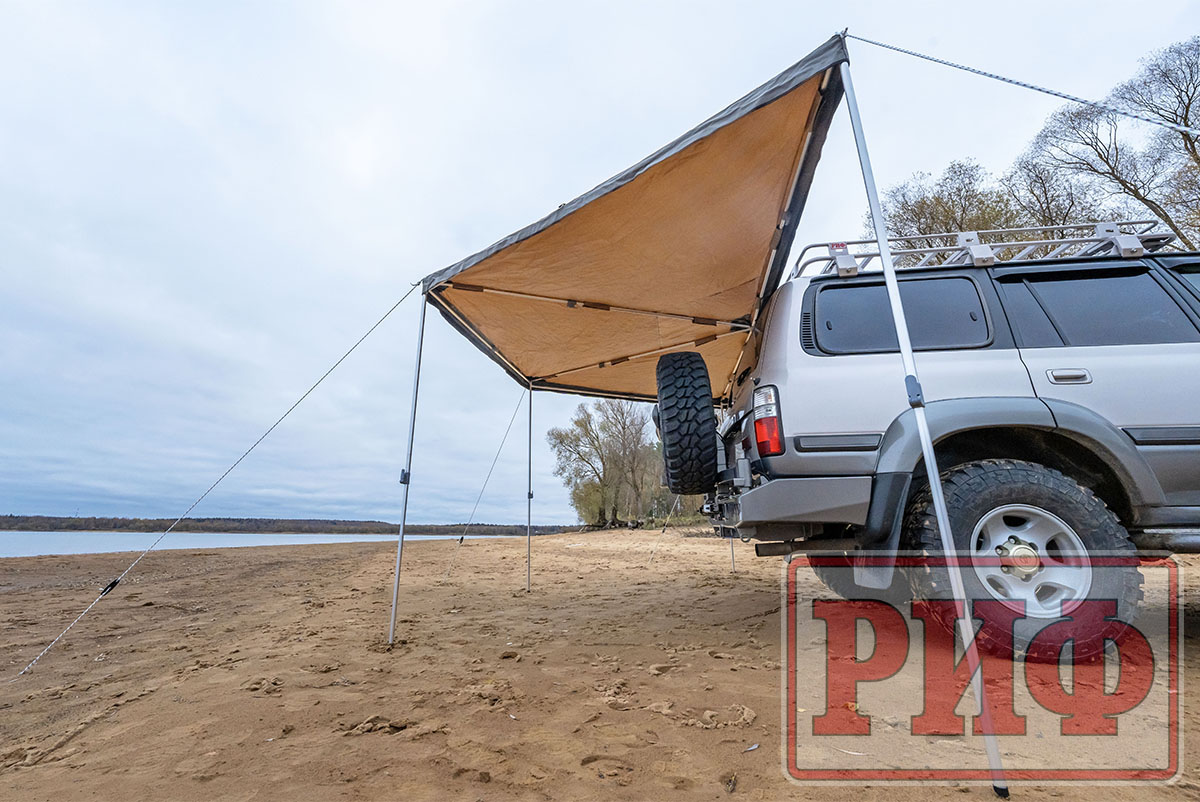 Маркиза автомобильная РИФ комбинированная (прямоугольная с веерной частью) 2,0х2,0 м (левая)