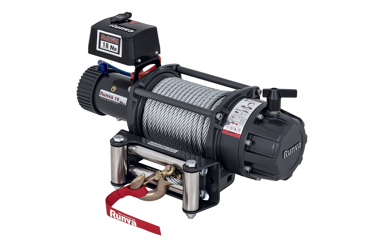 Лебёдка автомобильная электрическая 24V Runva EWB18000S24V влагозащищенная, стальной трос