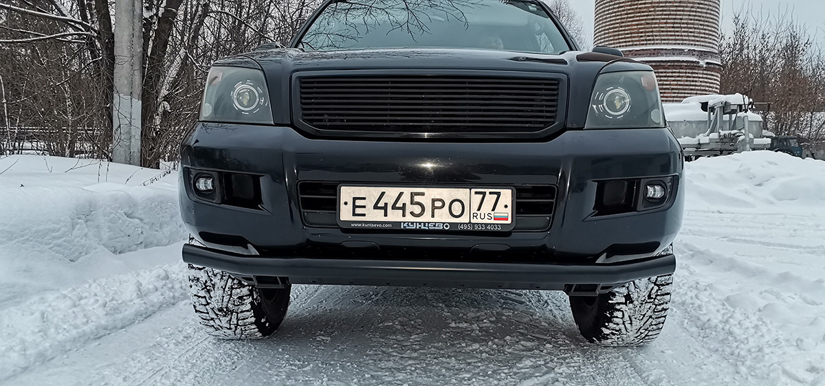 Бампер РИФ силовой передний/защита штатного бампера Toyota Land Cruiser Prado 120 c защитой радиатора