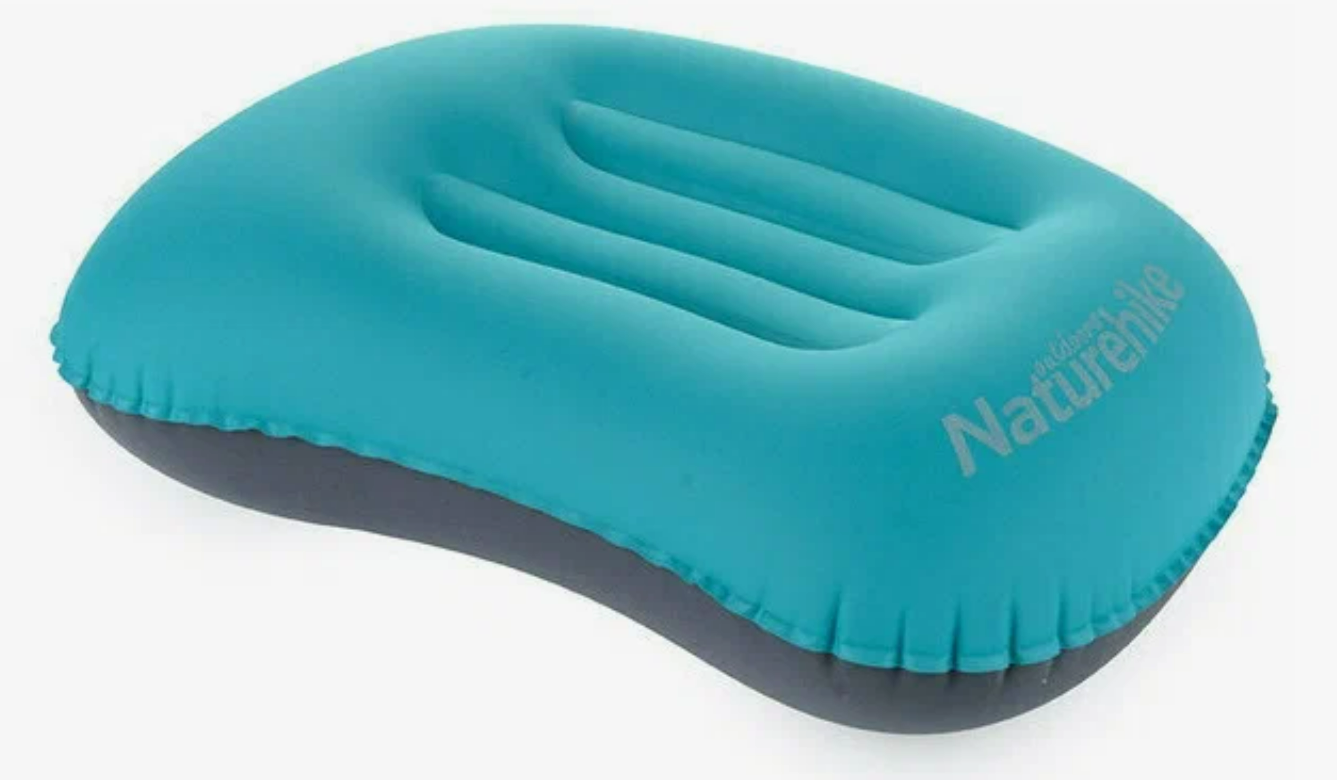 Подушка туристическая надувная Naturehike 42x32x11см, голубая