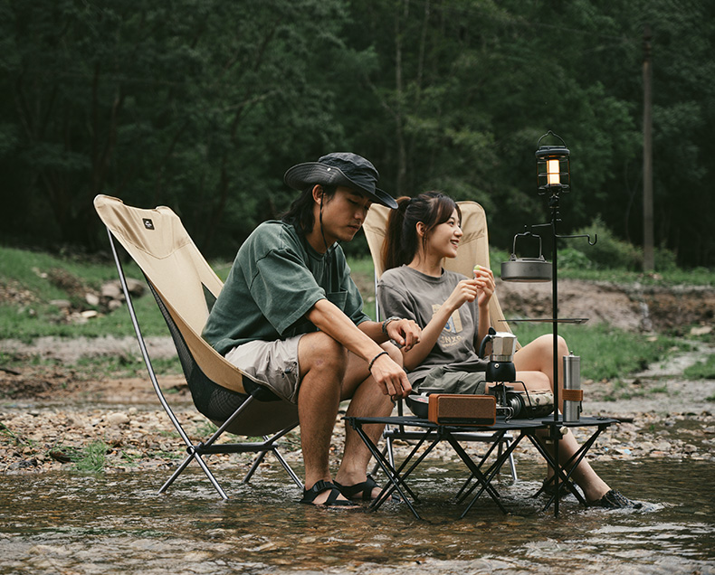 Кресло туристическое Naturehike Stellaluna L04 складное, светло-коричневое, высокая спинка,до 150 кг