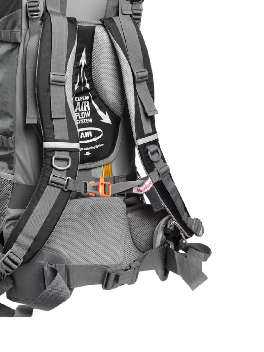 Рюкзак туристический Naturehike 70 л, черно-серый