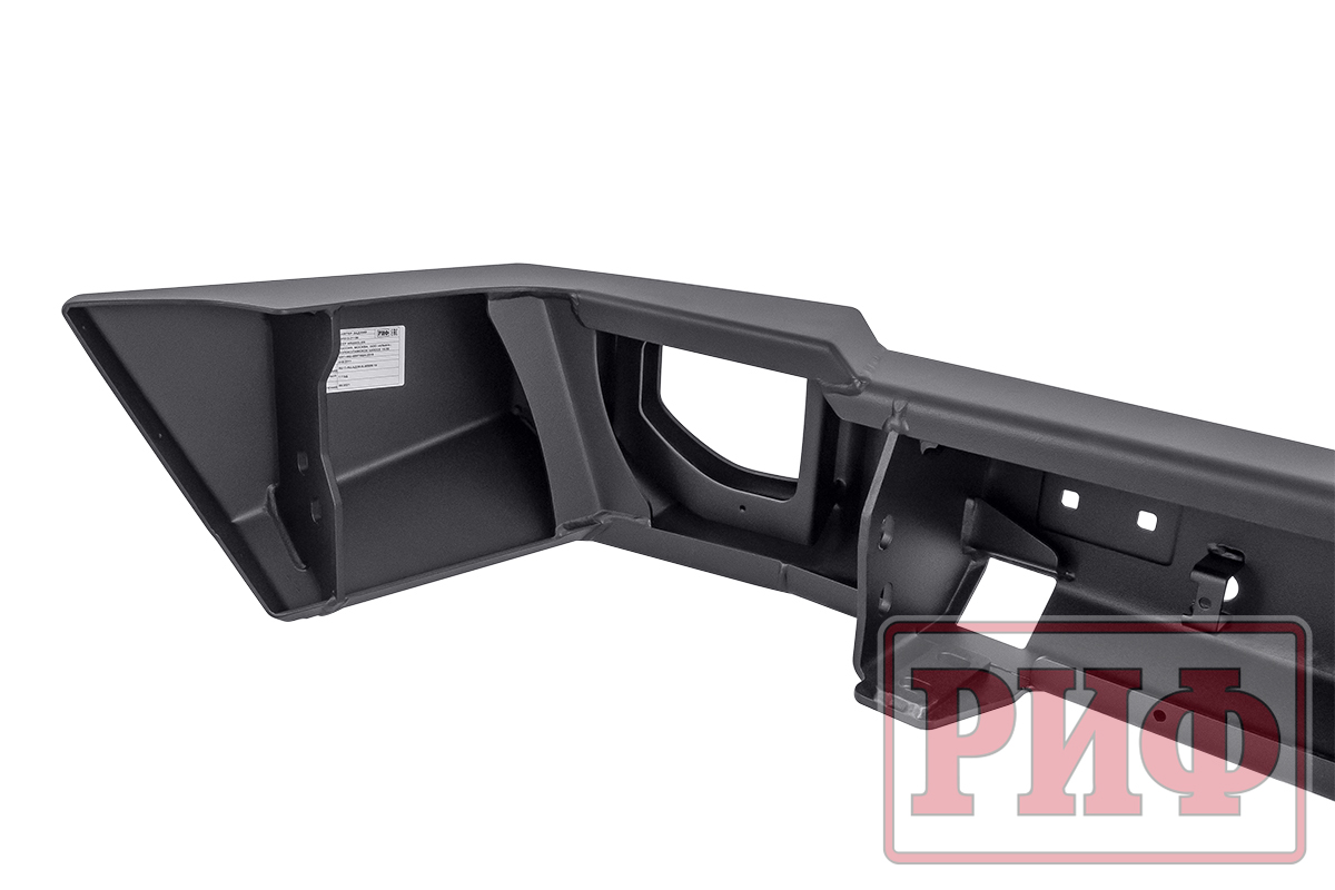 Бампер РИФ силовой задний Jeep Wrangler JL 2018+ с квадратом под фаркоп под штатные фонари, стандарт (для а/м с низкими перед. крыльями)