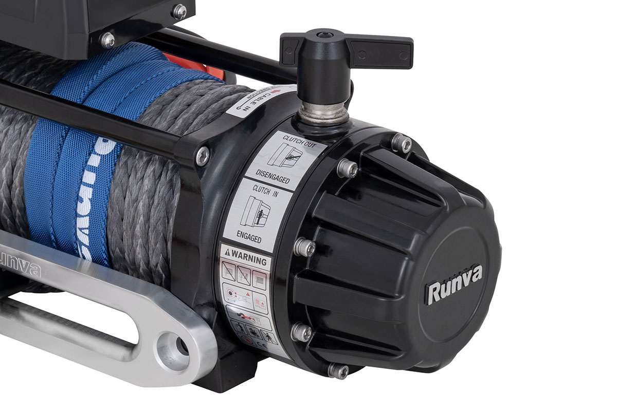 Лебёдка автомобильная электрическая 12V Runva EWB9500MAXSSR 4350 кг MAX влагозащищенная, синтетический трос