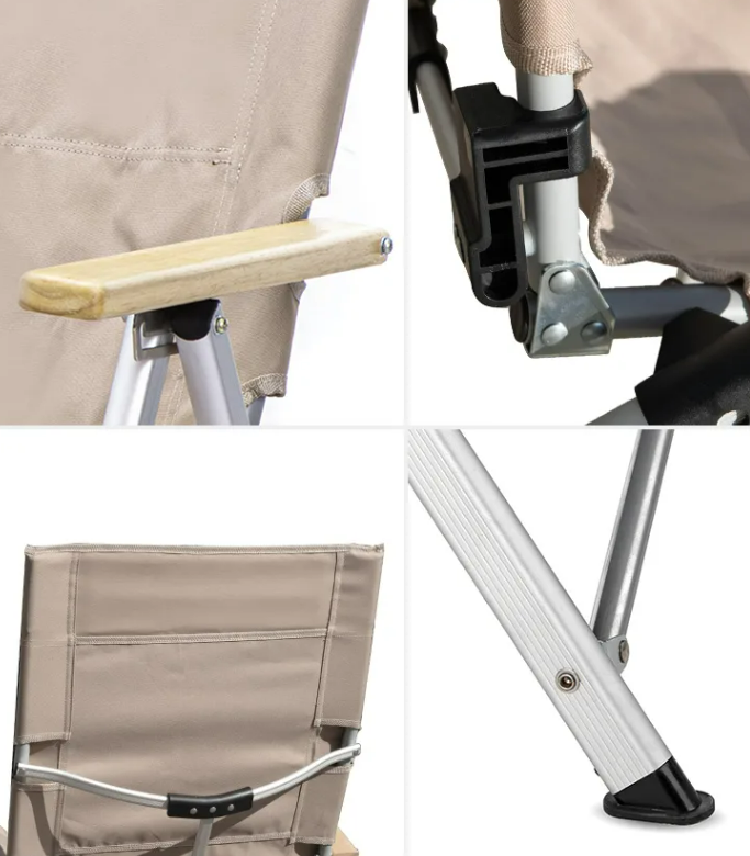 Кресло туристическое Naturehike складное, регулируемое, черное, до 140 кг