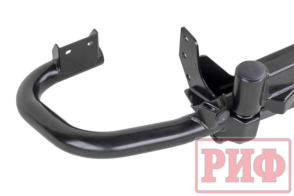 Бампер силовой/защита штатного бампера РИФ УАЗ Патриот 2015+ c квадратом под фаркоп и калиткой, стандарт