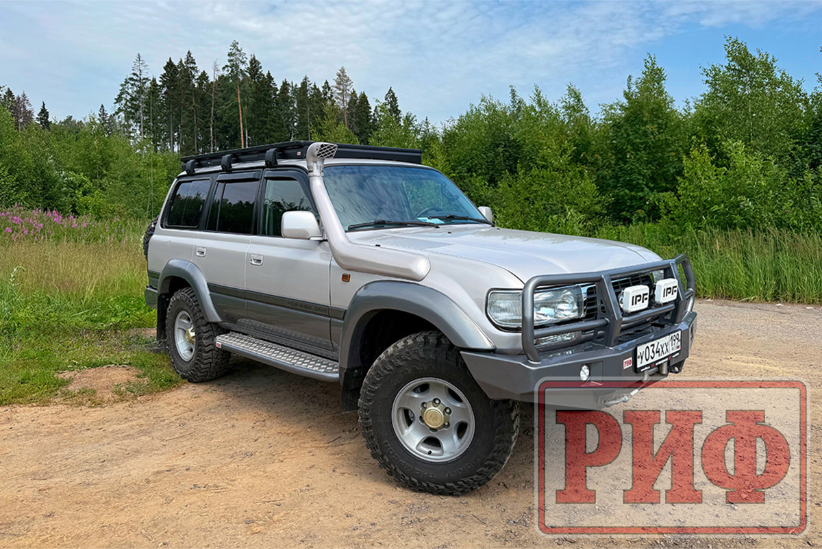 Багажник экспедиционный (платформа) алюминиевый РИФ 1250x2080 мм для Toyota Land Cruiser 80 (с крепежом)