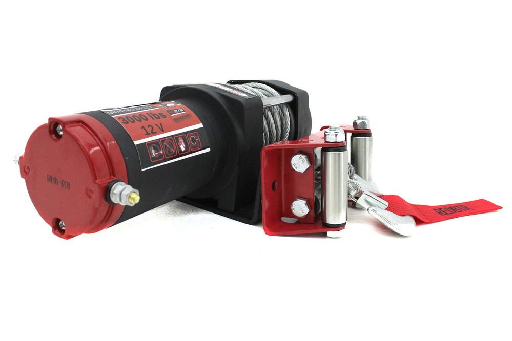 Лебедка для квадроцикла 12В 3000 lbs (1360 кг) (стальной трос)