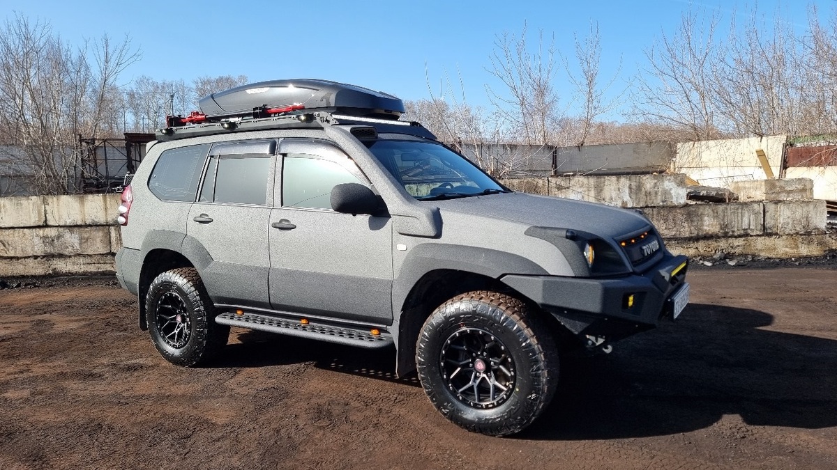 Багажник экспедиционный Toyota Land Cruiser Prado 120/Lexus GX470 под аэродинамический шноркель