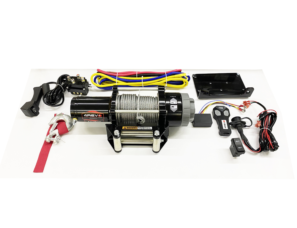 Лебедка для квадроцикла / снегохода 4REVO AX-4500 (Стальной трос)