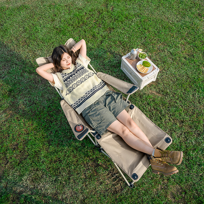 Кресло туристическое Naturehike Nightfall T05J с секцией, 149х52х79 см, до 120 кг, черное