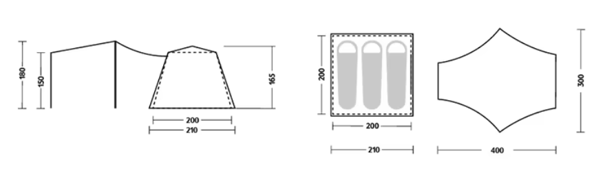Палатка Naturehike Ango 3-местная, быстросборная, серая