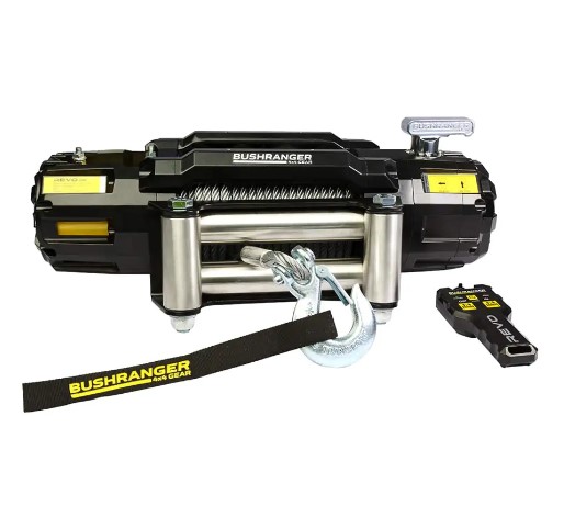 Лебедка Bushrange 10,000lbs (4,536kg) стальной трос + радиопульт