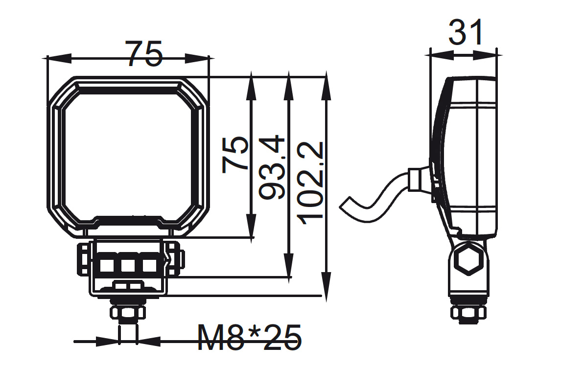 Фара водительского света РИФ 25W LED