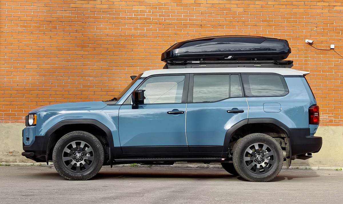 Багажник экспедиционный (платформа) алюминиевый РИФ 1200x2080 мм для Toyota Land Cruiser Prado 250 (с крепежом)