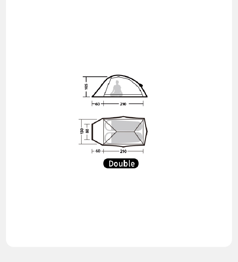 Палатка Naturehike Cloud Up Base 2-местная, алюминиевый каркас, зеленая