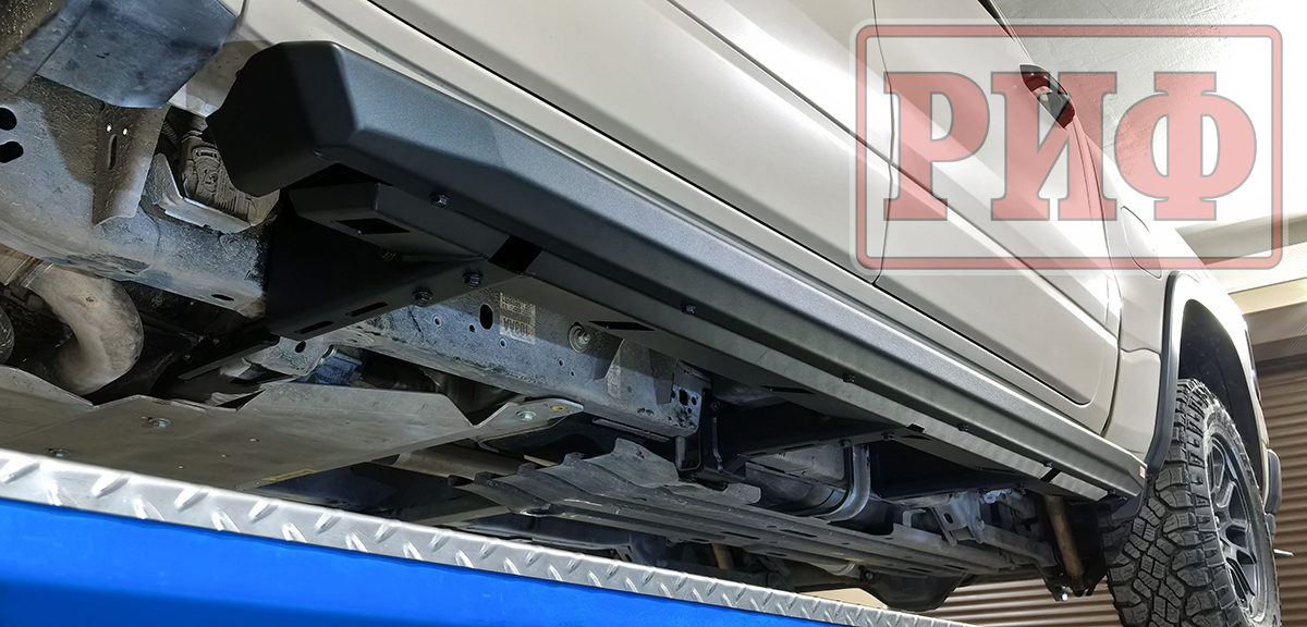 Пороги РИФ силовые алюминиевые для RAM (Dodge) 1500 Rebel 2019+