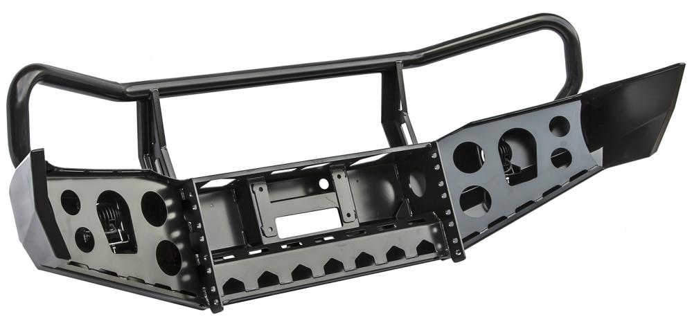 Бампер РИФ передний Nissan Patrol Y61 2004+ с доп. фарами и кенгурином