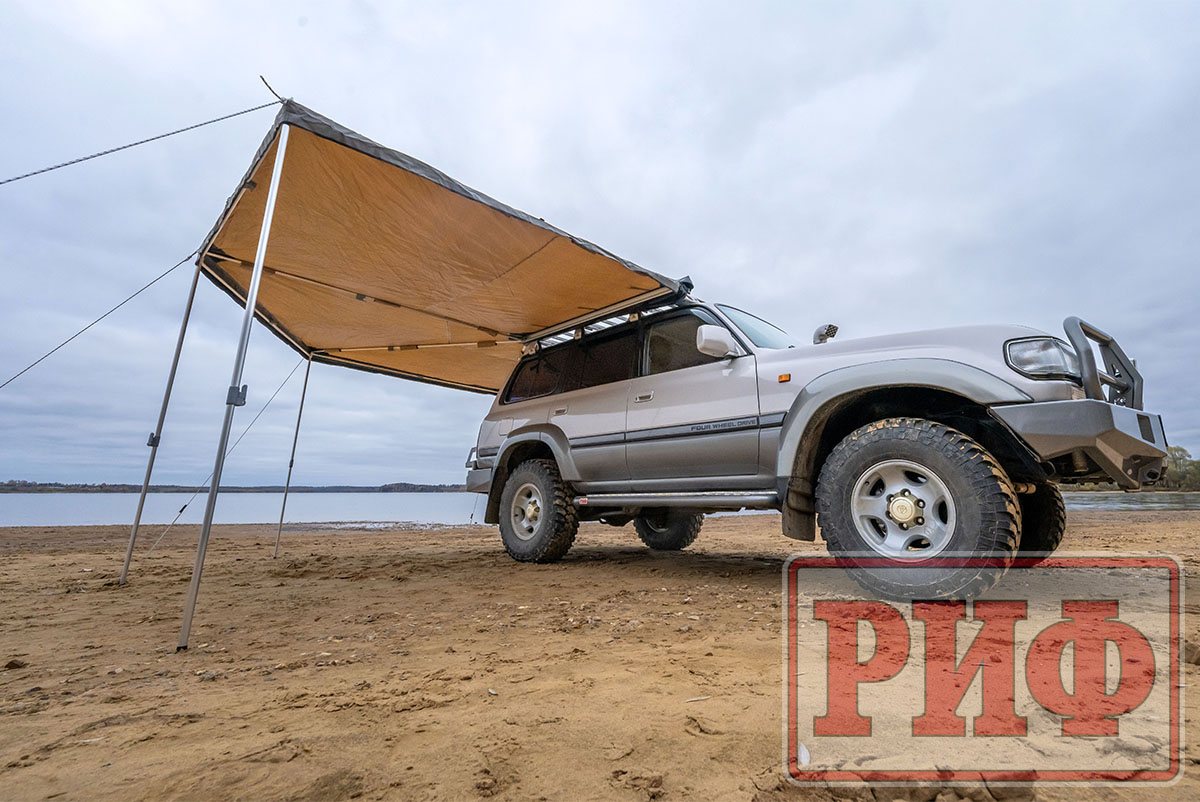 Маркиза автомобильная РИФ комбинированная (прямоугольная с веерной частью) 2,0х2,0 м (правая)