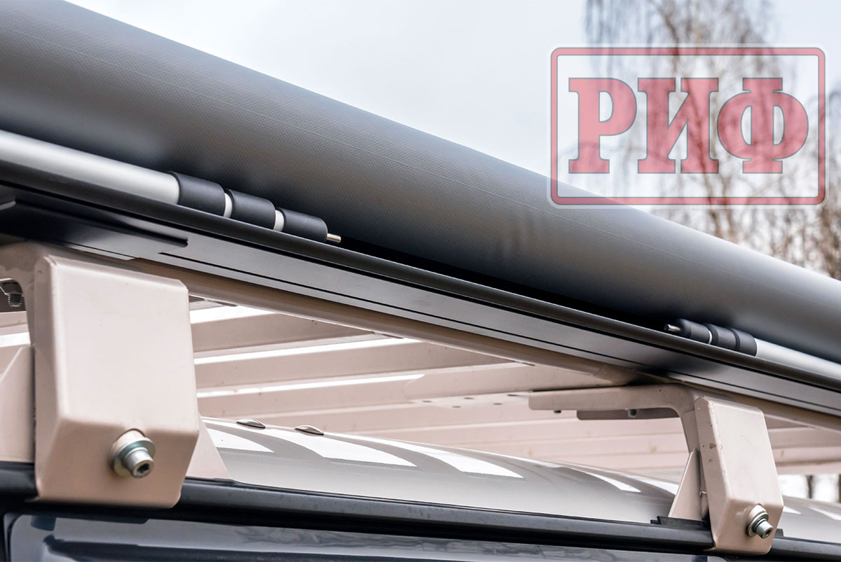 Маркиза автомобильная РИФ 2,13х2,5 м полуавтомат (винил) темно-серая