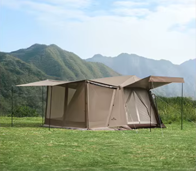 Палатка Naturehike Village 6.0 II поколения 4-местная, быстросборная, с верандой, коричневая