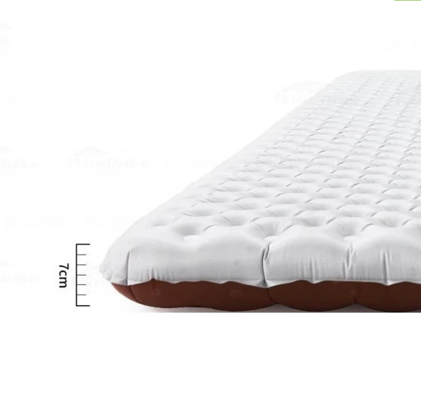 Коврик надувной Naturehike 196х64х7 см, серебристый карбон